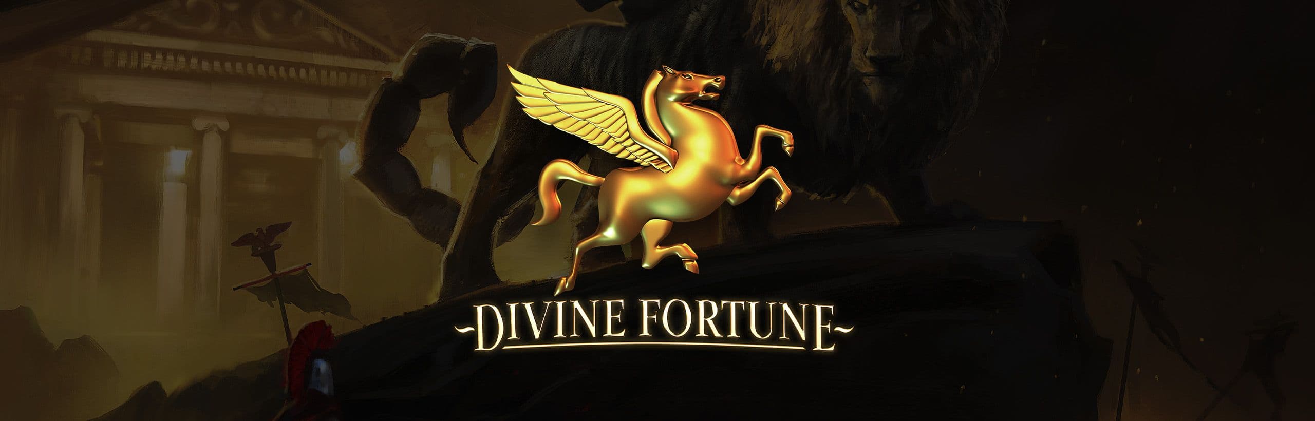 Machine à sous Divine Fortune avec thème mythologie grecque et symboles dorés