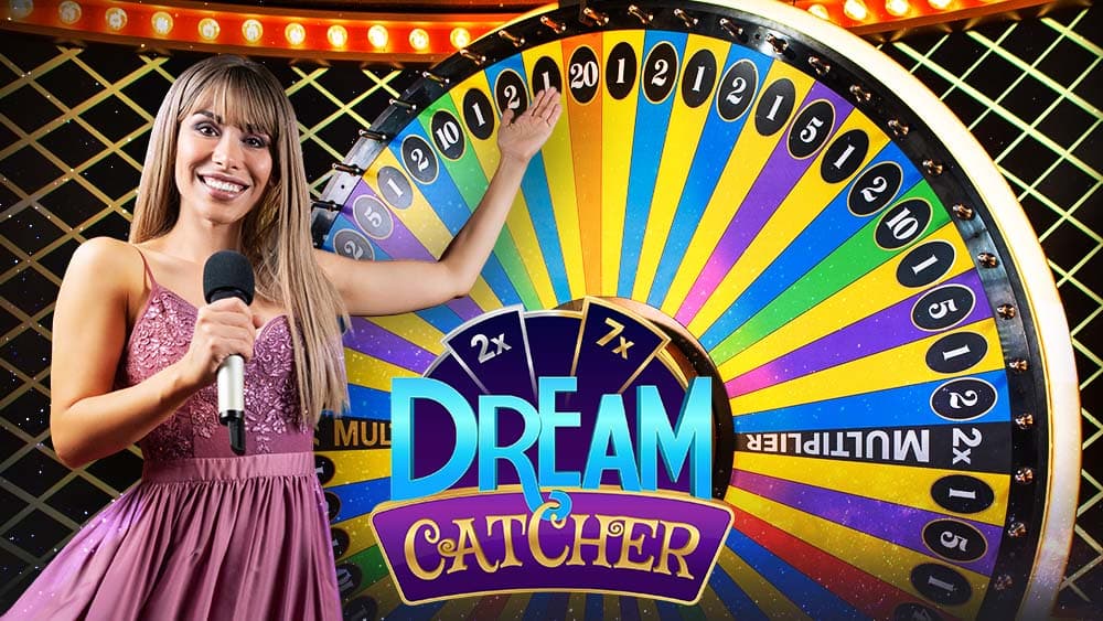 Studio Dream Catcher avec roue de la fortune et presentateur en direct