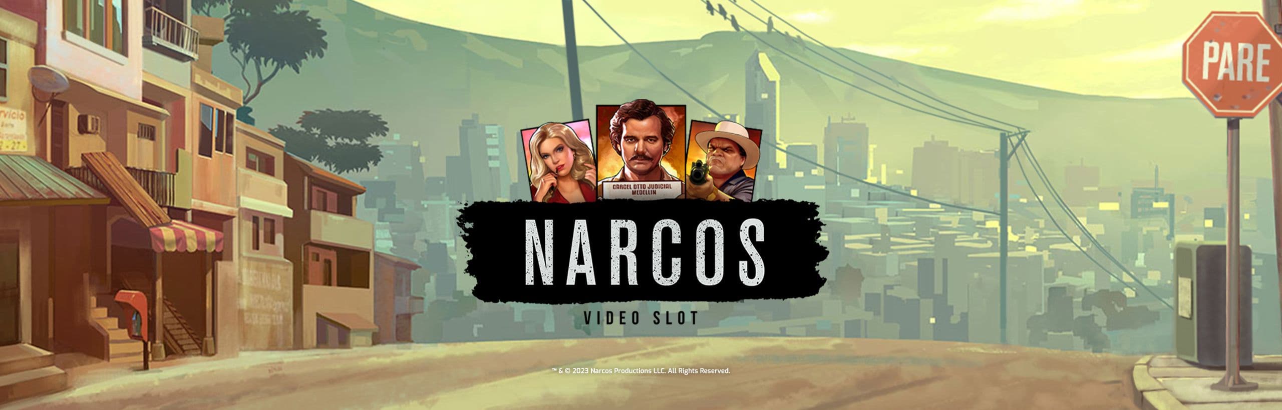 Machine à sous Narcos de NetEnt avec ambiance colombienne et symboles de la série